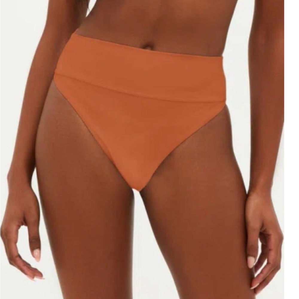 Beach Riot NEW Highway High Waist Bikini Bottoms In carmel color Size M